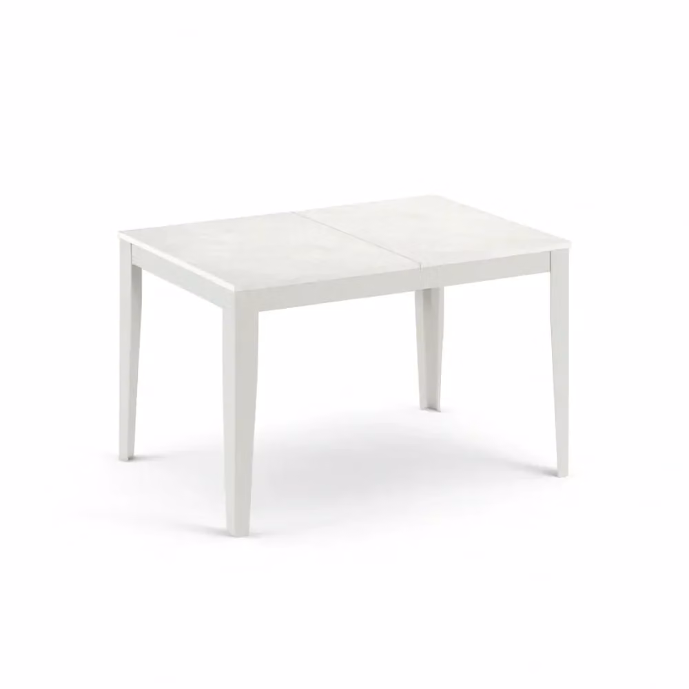 Tavolo da pranzo allungabile Moon Duzzle effetto cemento bianco, L: 156-316 cm, P: 90 cm – 2