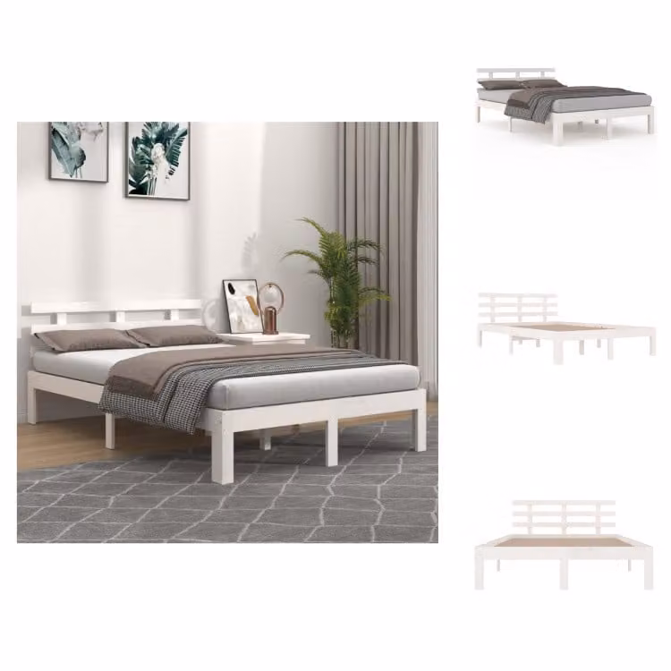 vidaXL Letto in legno massiccio bianco 120x190 cm - Letti e reti