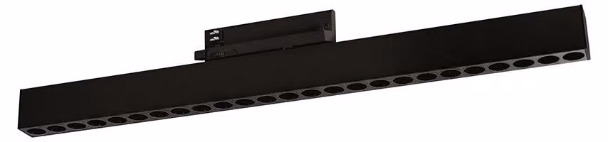 Reglette Led Antiabbaglio a Binario 48V 24W 2162Lm 4000K CRI>90 Fascio 38° IP20 - Alluminio Pressofuso Nero - Gealuce