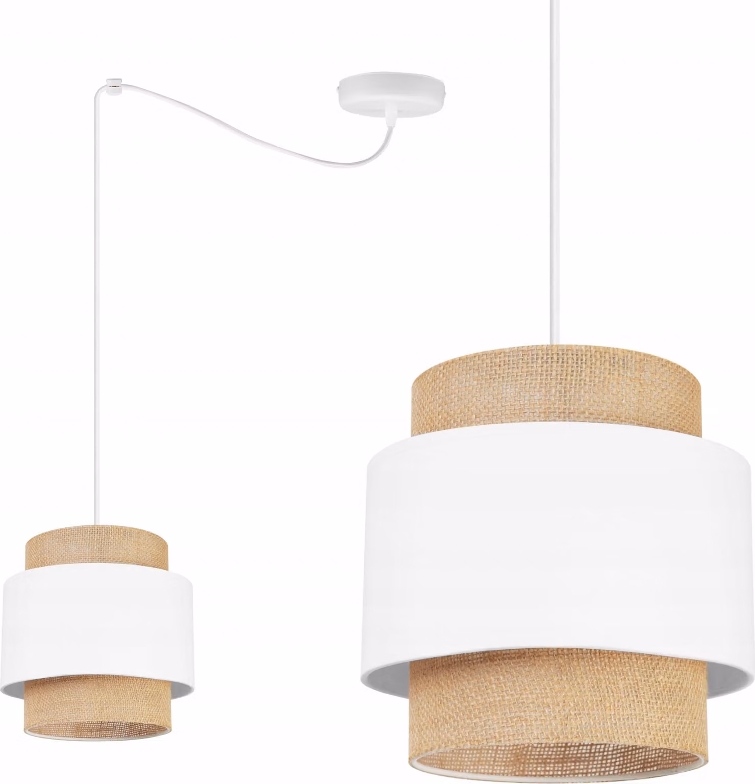 Lampada a sospensione, lampadario da soffitto, paralume, Boho Juta