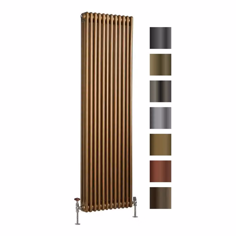 Radiatore di Design Verticale a 3 Colonne - Bronzo Metallico - 1500mm x 290mm - Regent