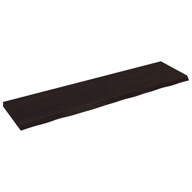Piano Tavolo in Rovere Massello con Bordo Naturale vidaXL, Marrone, L: 200 cm, P: 50 cm, H: 4 cm