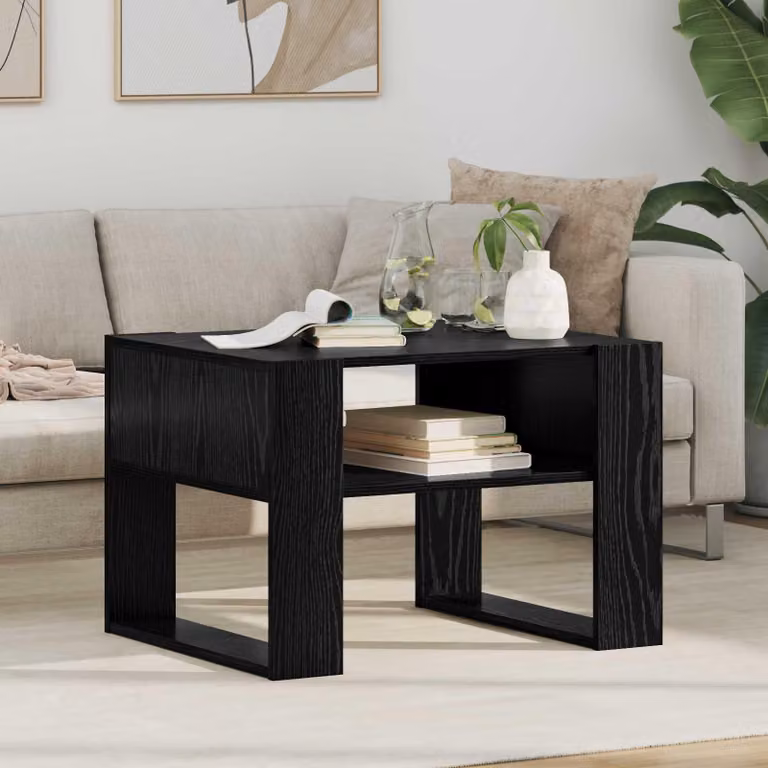 Maison Exclusive - Tavolino nero effetto rovere 66 x 53 x 45 cm Materiale ligneo