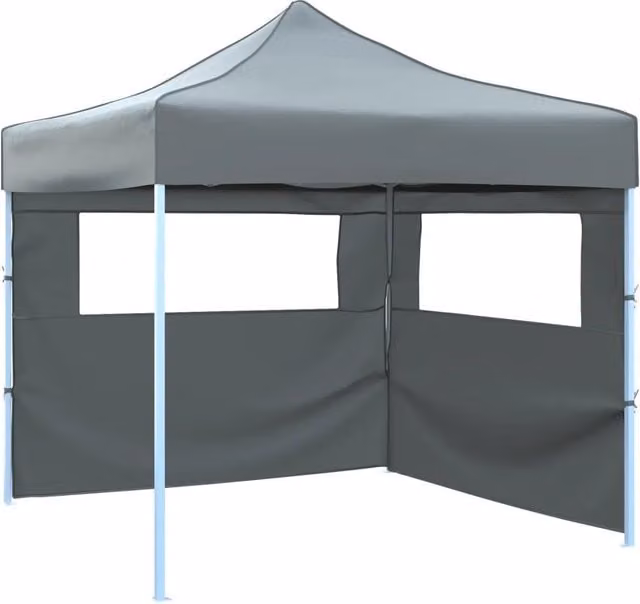 Tendone per Feste Pieghevole Pop-Up con 2 Pareti 3x3m Antracite 44965