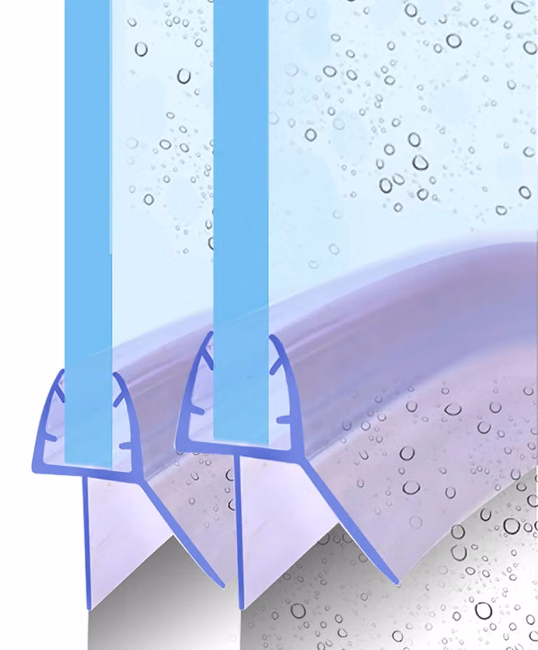 Guarnizione angolare per doccia, 2 pezzi da 70 cm, per vetri da 6/7/8 mm