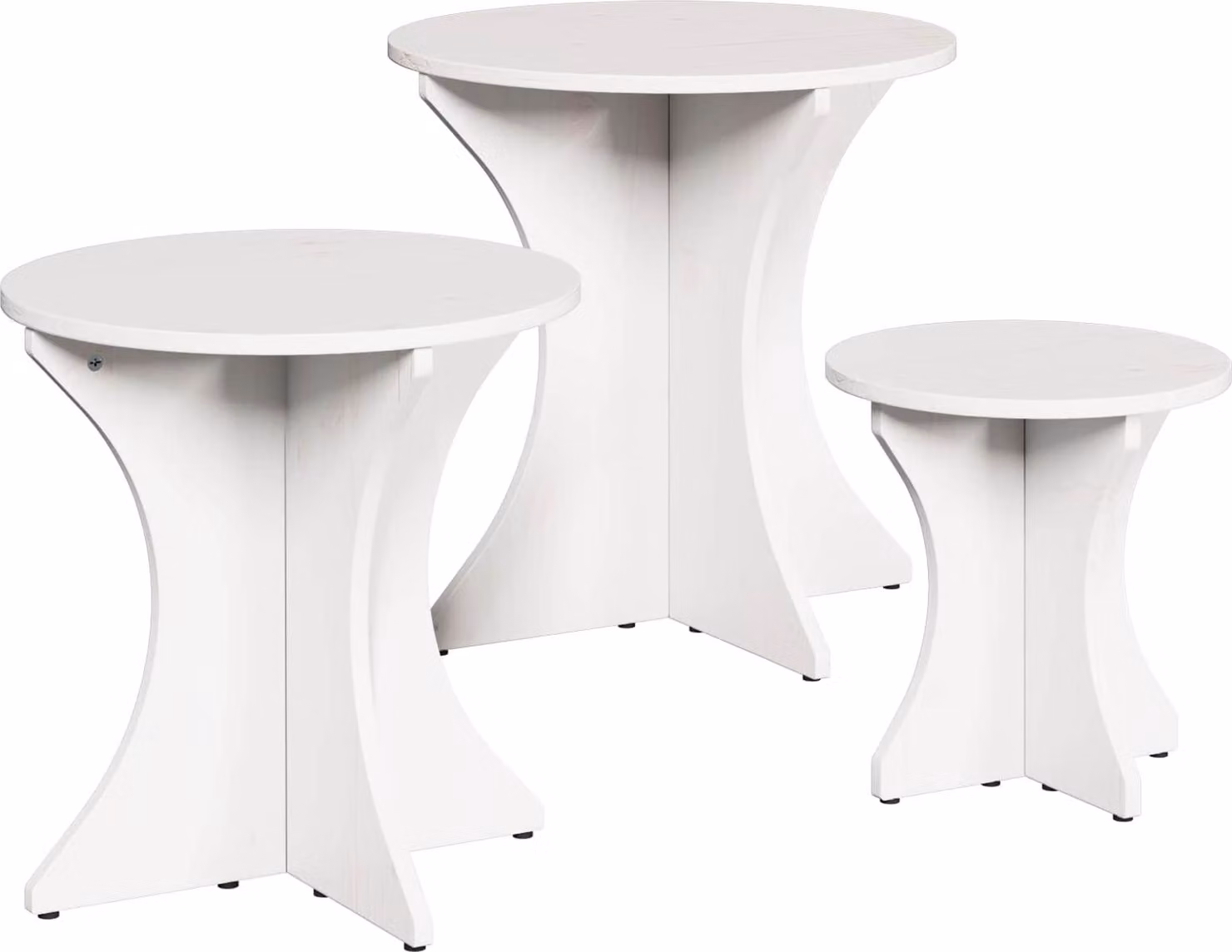 Tavolino da salotto 3 pcs Bianco