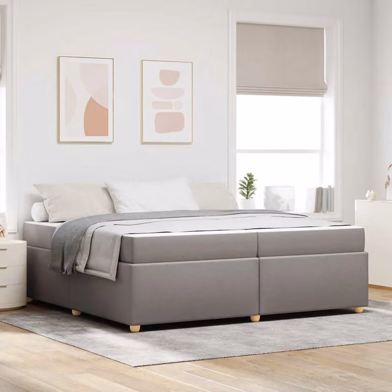 Struttura del letto moderna vidaXL Talpa in tessuto beige o grigio, L/P/H: 200 x 200 x 66 cm