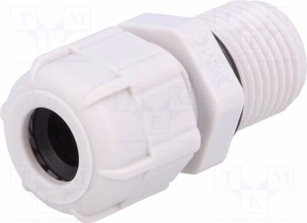 5 x Raccordo per cavi PG9, grigio, modello BM4009L n, con filettatura allungata, grado di protezione IP68