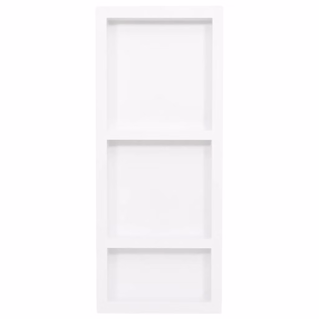 Nicchia da Doccia con 3 Scomparti Bianco Lucido 41x99x9 cm