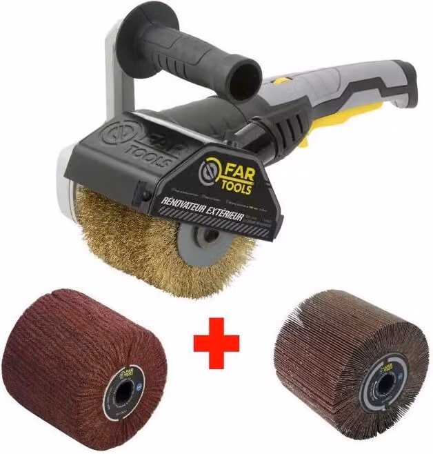 FARTOOLS REX120C Levigatrice, 1300 W, per legno e metallo, velocità variabile 900-3000 giri/min, spazzole Ø120 mm
