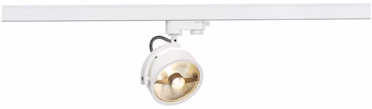 Faretto di design Kalu per sistema a binario trifase, variante: Ø 120 x 180 mm, 75 W, bianco