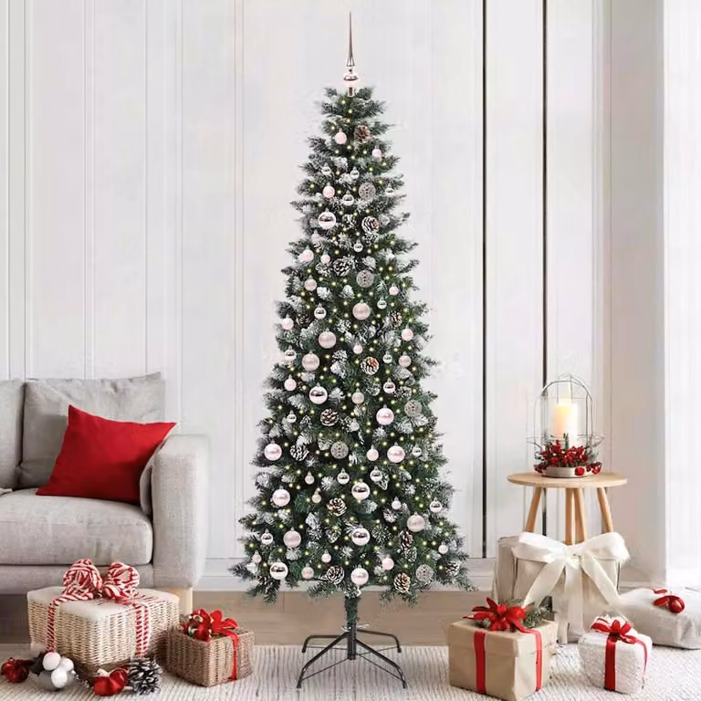 Maison Exclusive - Albero di Natale artificiale, verde, 210 cm, realizzato in PVC, plastica e acciaio