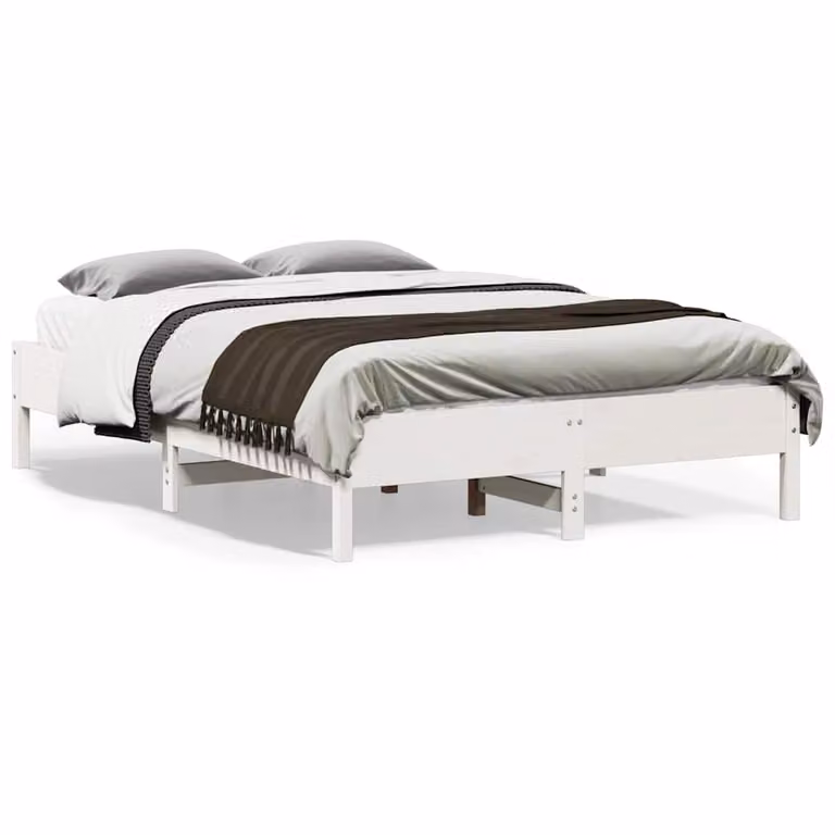 Letto senza materasso vidaXL in legno massello di pino bianco L 140 x P 190 cm