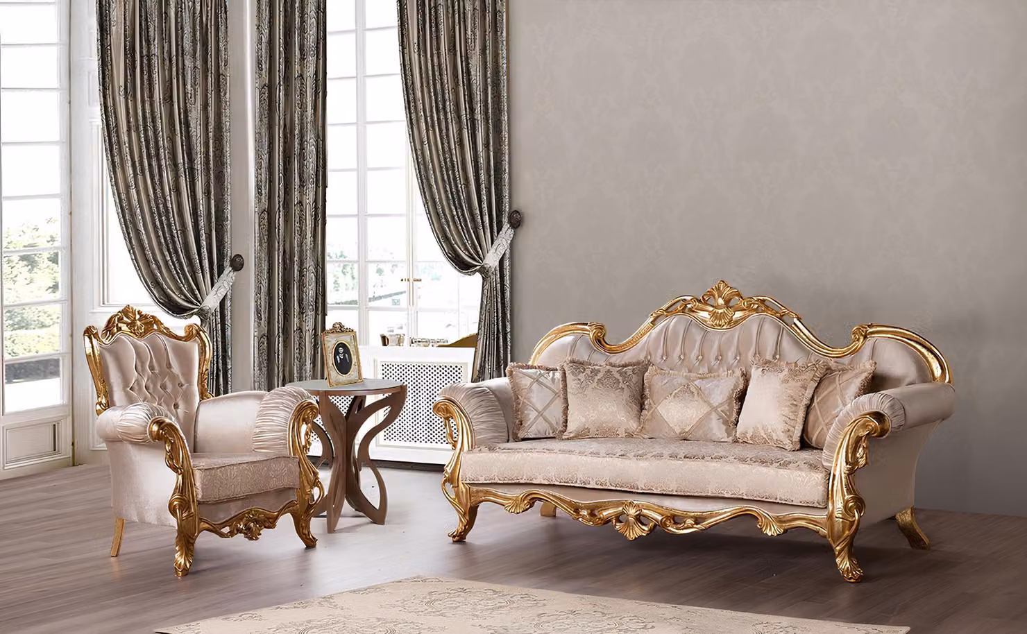Sofagarnitur 3+1 Sitz Couch Polster Möbel Set Garnitur Klassische Sitzmöbel
