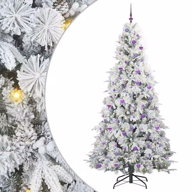 Albero di Natale | Decorazioni natalizie Artificiale con Rami Pieghevoli Bianco 240 cm