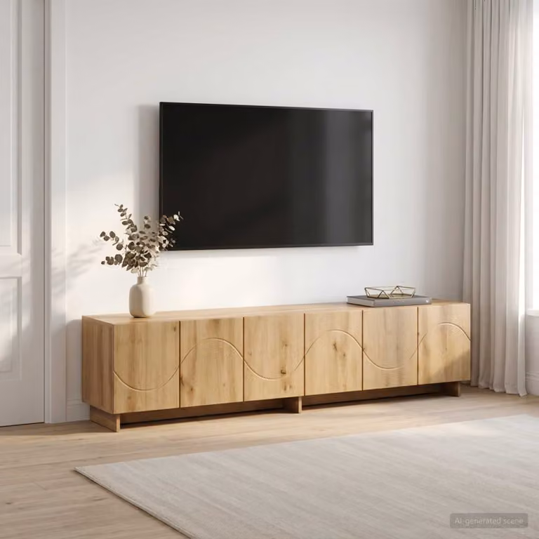vidaXL Supporto TV Moderno in Rovere Artigianale Marrone L: 180 cm, P: 34,5 cm, H: 40 cm
