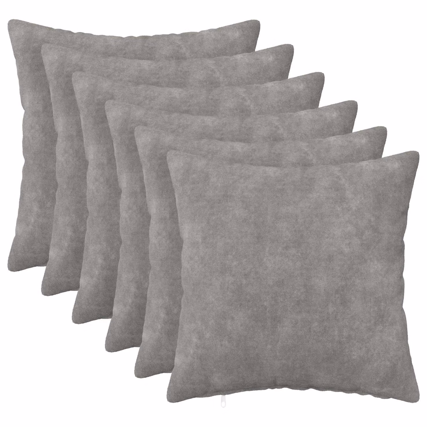 Set di 6 federe vidaXL HEERLEN in microfibra grigio chiaro, L 40 x P 40 x H 40 cm