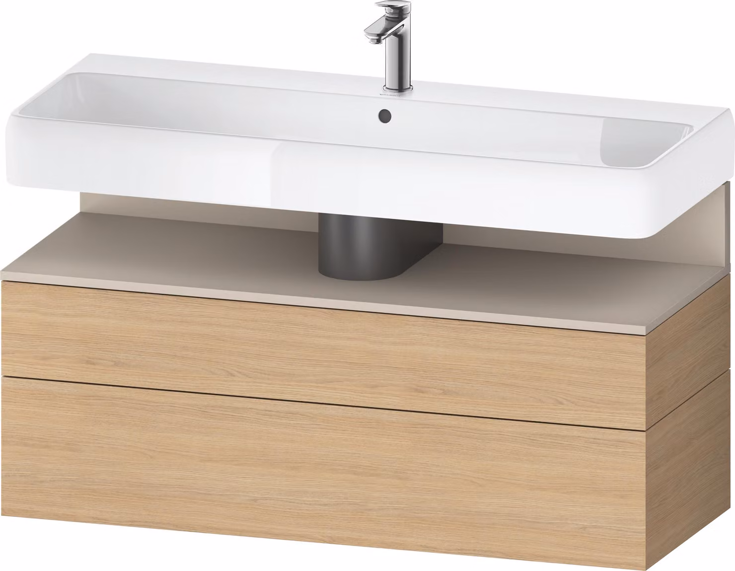 Duravit Collection One Meuble sous-lavabo, 1 tiroir et 1 tiroir, 1190x470x590mm, en niche Taupe Supermatt, QA4396083300010, QA4396083300010