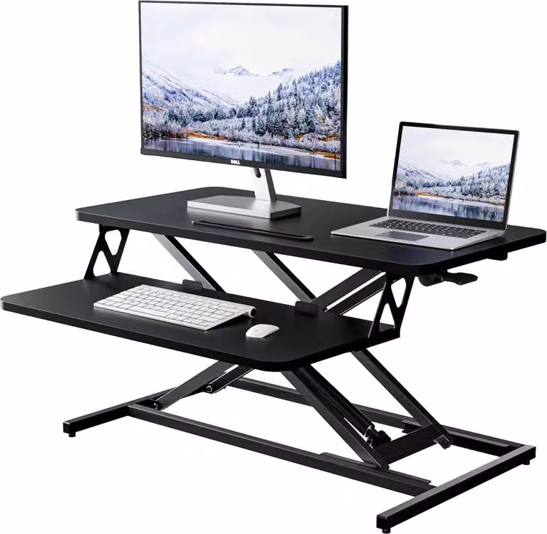 Attacco per scrivania Stand-Sit regolabile in altezza nero 80x40cm