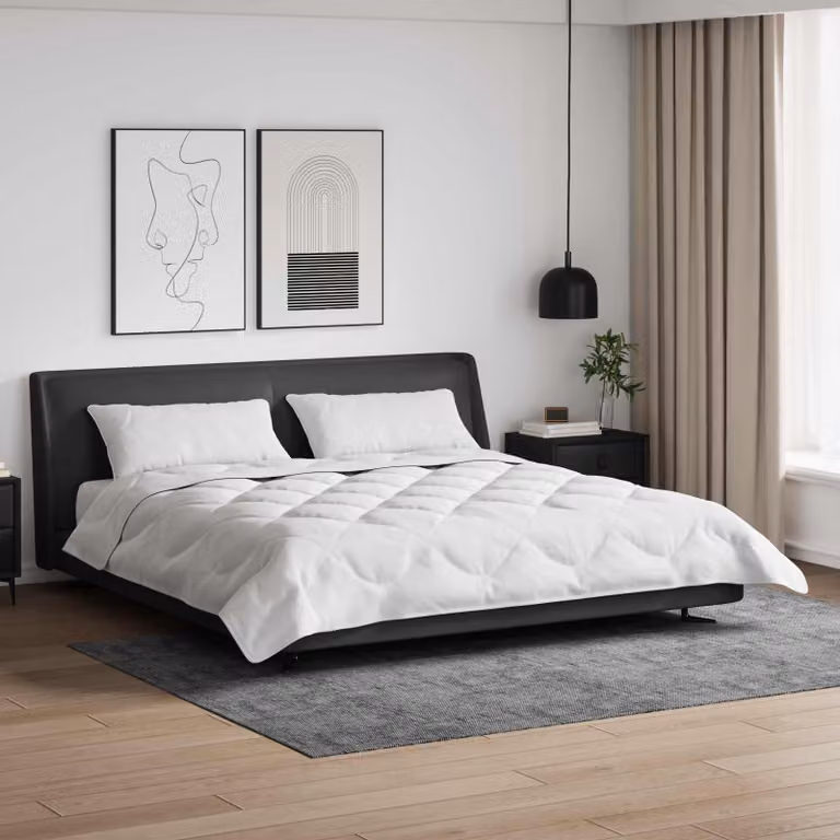 Set Piumino Letto Estivo vidaXL Bianco in Microfibra e Cotone con 3 Cuscini