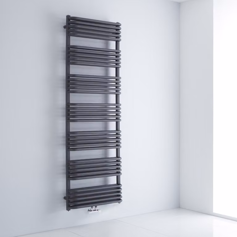 Scaldasalviette Curvo Attacco Centrale Antracite 1800x600mm 1595W - Arch