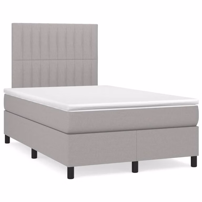 Maison Exclusive - Letto a Molle Materasso e LED Grigio Chiaro 120x190 cm Tessuto