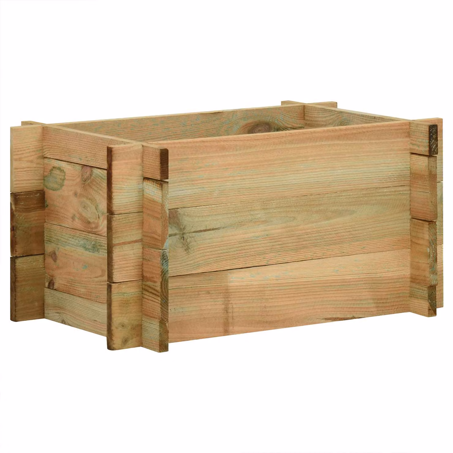 Letto rialzato in legno vidaXL per orto e giardino ornamentale, marrone e verde, L 80 x P 80 x H 32 cm