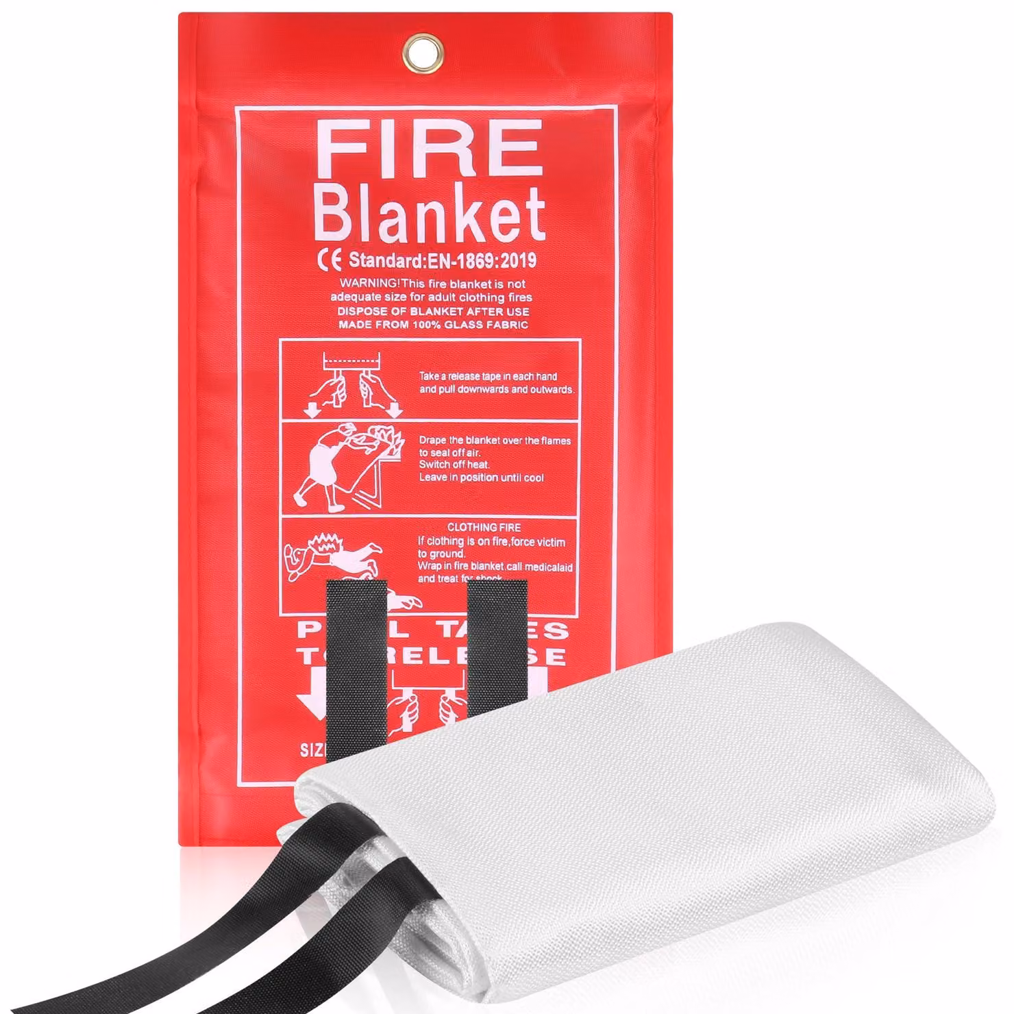 Coperta ignifuga 1 m x 1 m, realizzata in fibra di vetro, ideale per la cucina e l'auto
