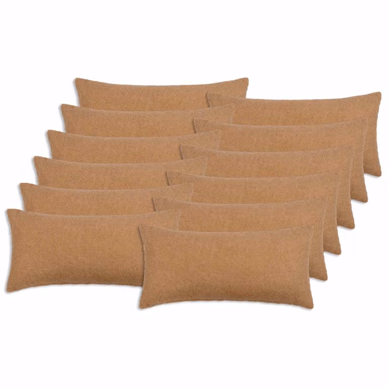 Set di 12 federe vidaXL HEERLEN in tessuto bouclé beige, L 40 cm x P 80 cm
