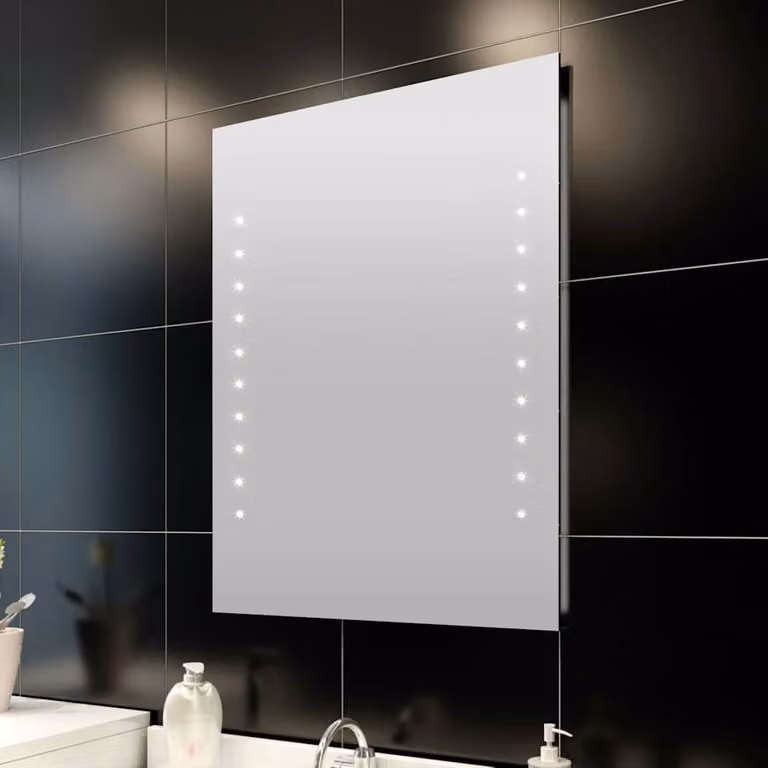 vidaXL Specchio da Bagno 60x80 cm con Luci LED