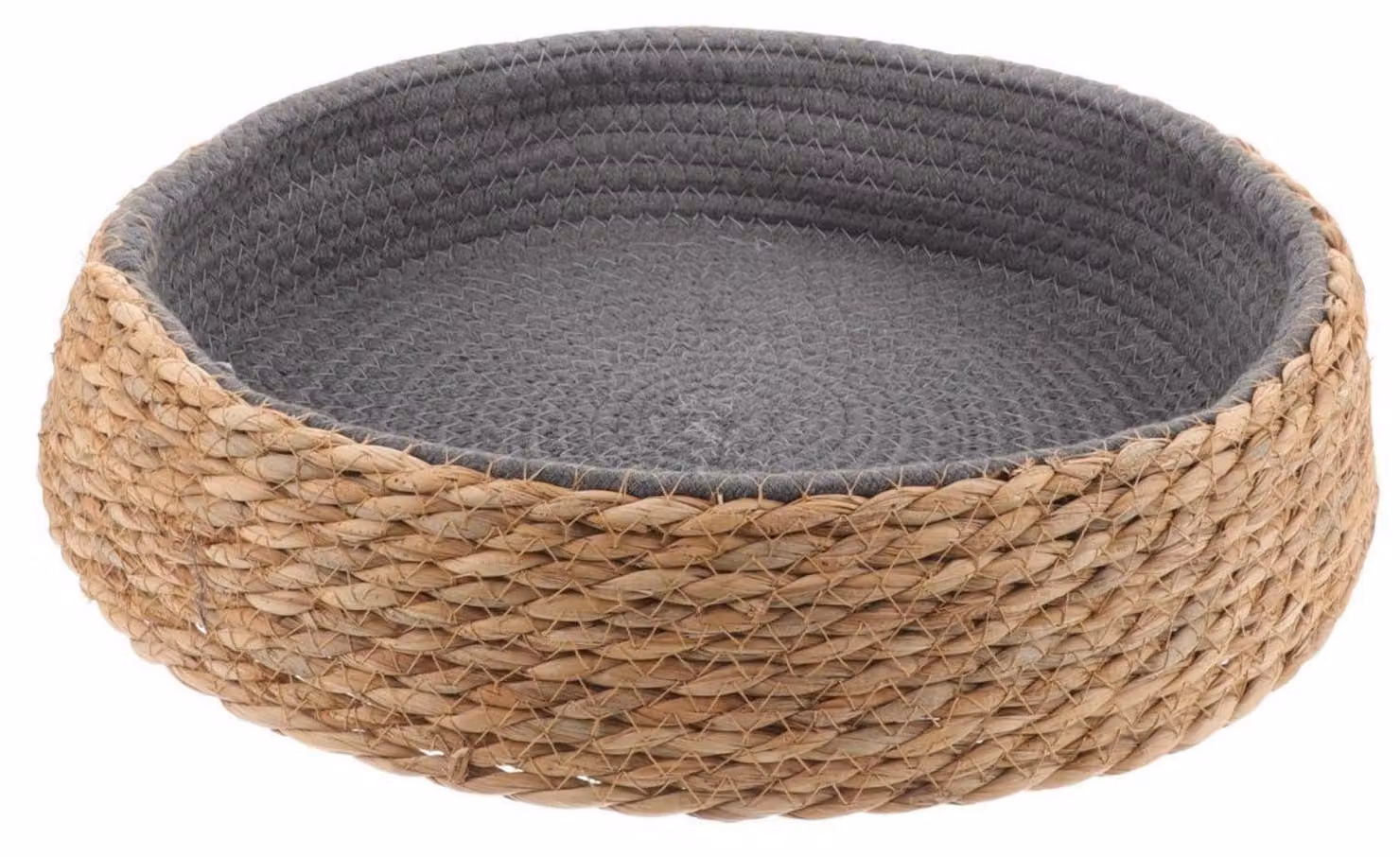 Cuccia rotonda per animali domestici, realizzata in vimini, traspirante, rinfrescante e facile da pulire