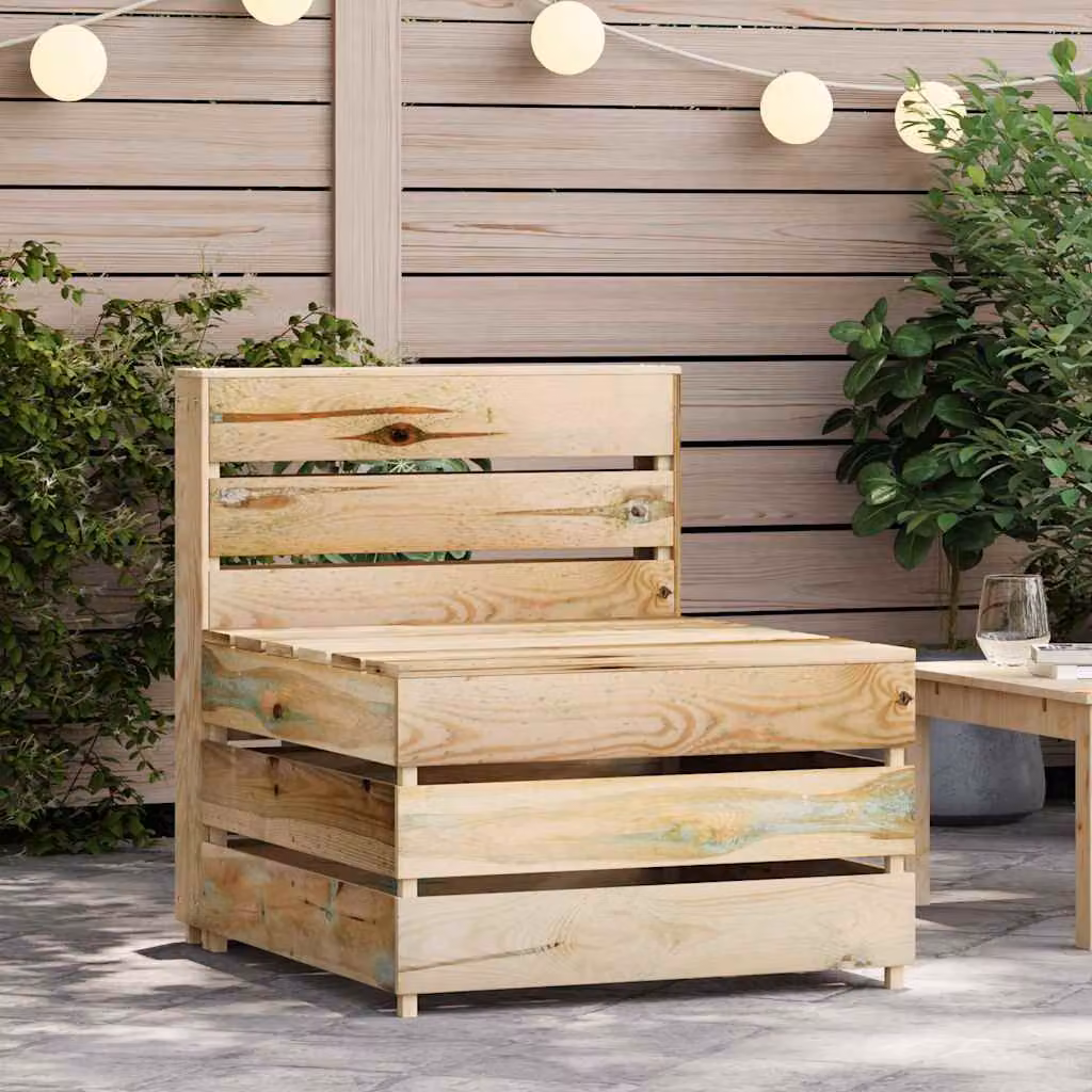vidaXL Divano Centrale da Giardino su Pallet Legno di Pino Impregnato