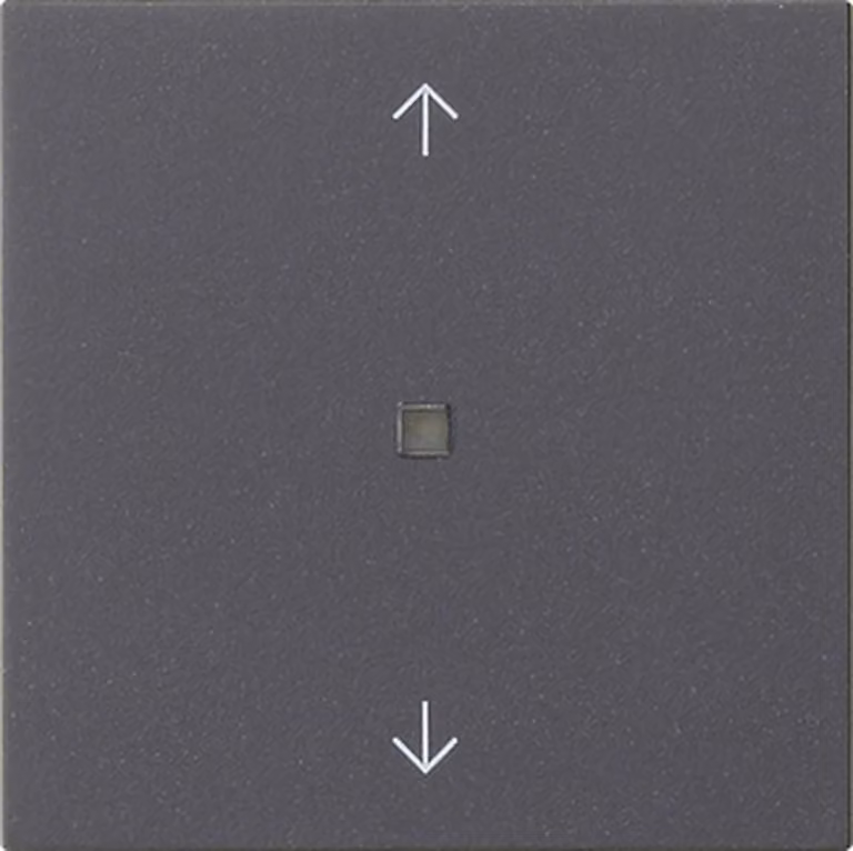 Interruttore rotativo RF, con placca, 1 modulo, frecce, sistema KNX, colore antracite, codice prodotto 510528