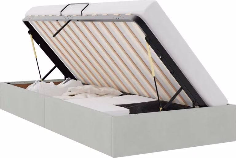 Letto ottomano Grigio Chiaro 100 x 200 cm Velluto