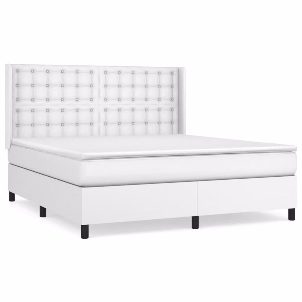 Giroletto a Molle con Materasso Bianco 160x200 cm in Pelle finta