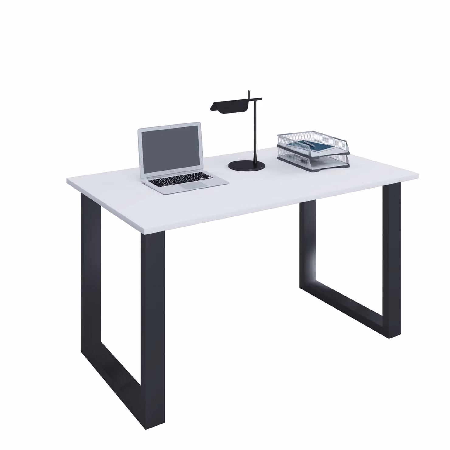 Scrivania in legno | H. 76 x W. 110 x T. 80 cm | Tavolo per computer semplice | piedini in metallo di alta qualità | Tavolo da lavoro | Mobili da ufficio - Lona U
