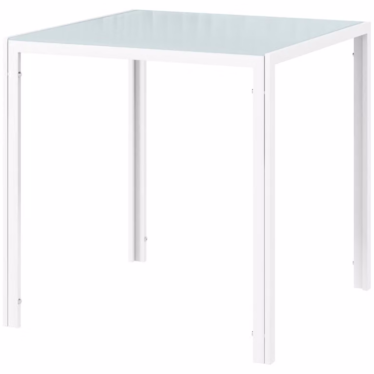 HOMCOM Tavolo da pranzo Tavolo da cucina quadrato per 4 persone, bianco