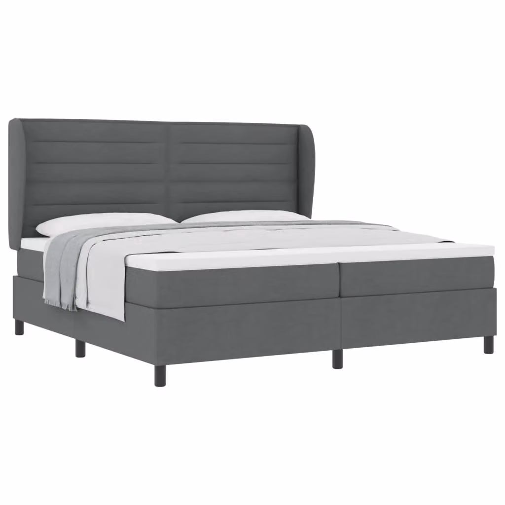 Letto a molle con materasso vidaXL in tessuto grigio, L/P/H: 200 x 200 x 203 cm – 2