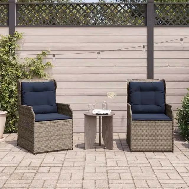 Panchina da giardino 2 pz Grigio polyrattan 3394492