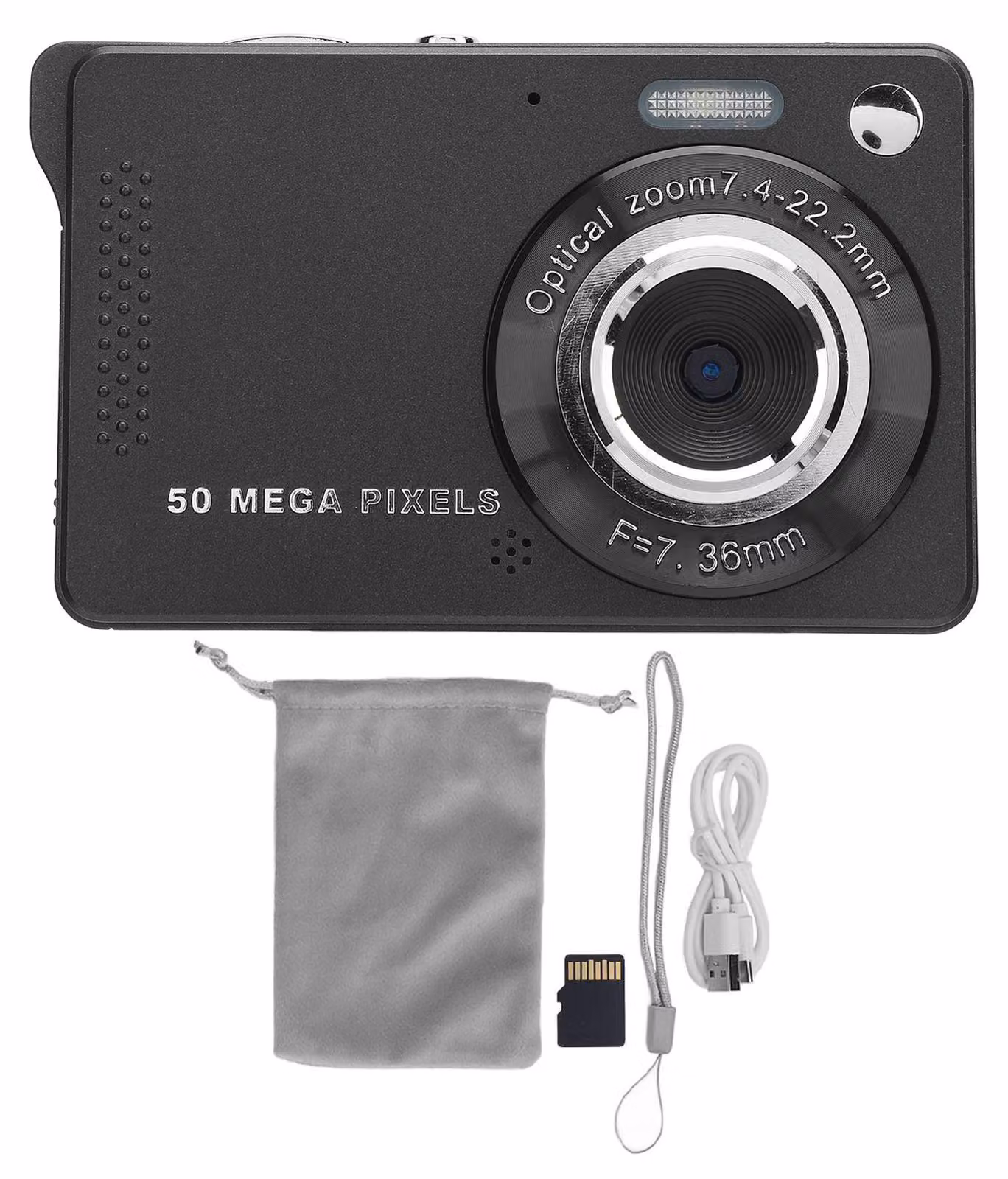 Fotocamera digitale, schermo a colori IPS da 2,8 pollici, 1080p, 50 MP, zoom 16x, luce di riempimento, microfono integrato, ricaricabile, 800 mAh, portatile, ideale per i viaggi