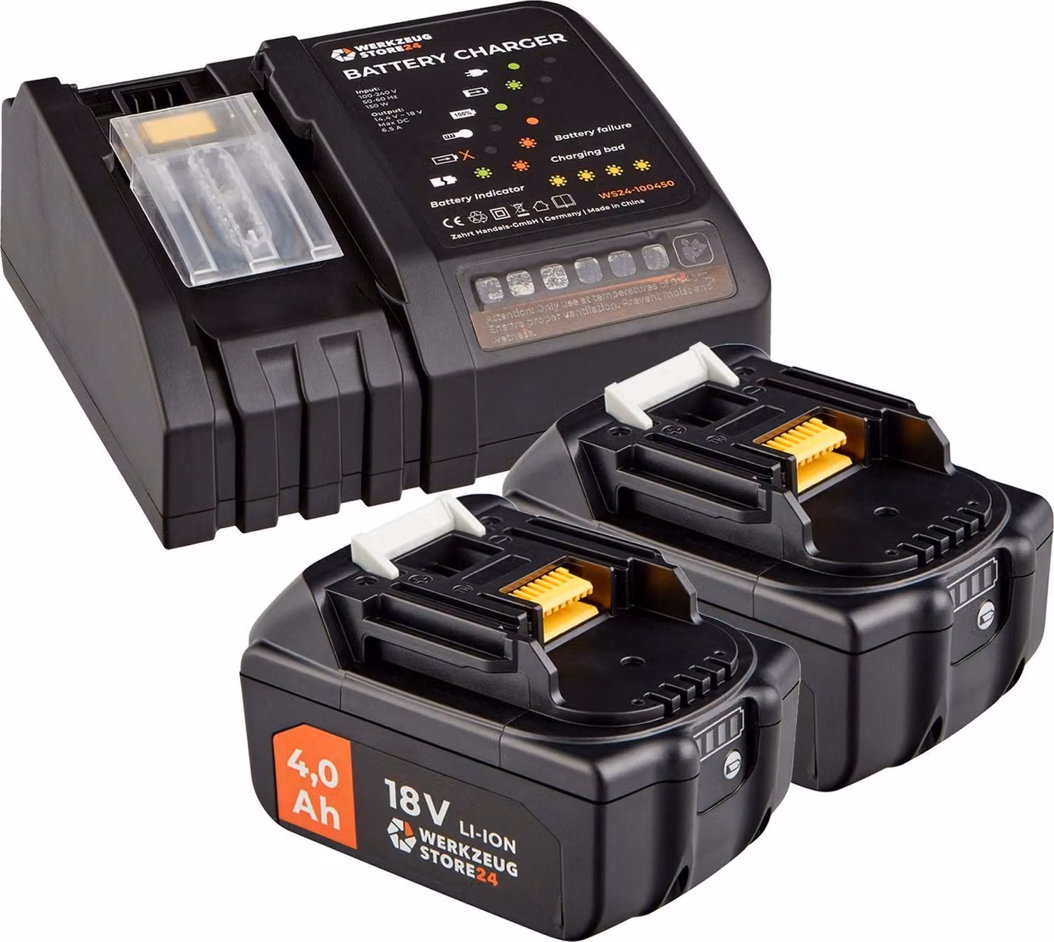 Set di avviamento WS24 batteria 18 V / 2x 4,0 Ah + caricatore rapido