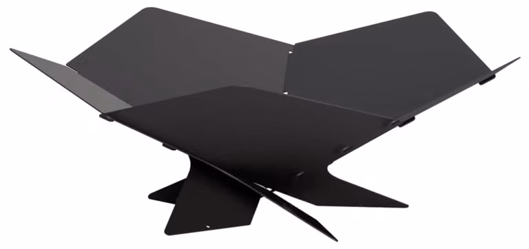 Focolare nero, dimensioni 53 x 53 x 18,5 cm, in acciaio