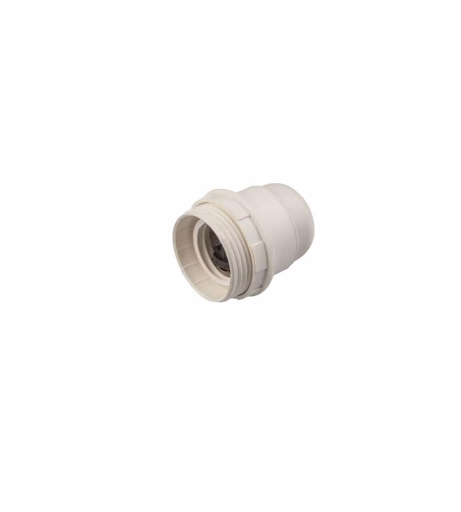 Portalampada E27 con ghiera Poly Pool in plastica bianca