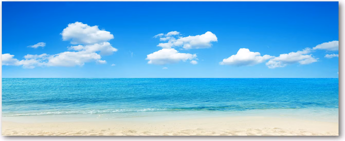 Pannello protettivo per cucina Tulup® in vetro temperato - 125x50 - Protezione anti-schizzi con decoro: paesaggio, spiaggia paradisiaca