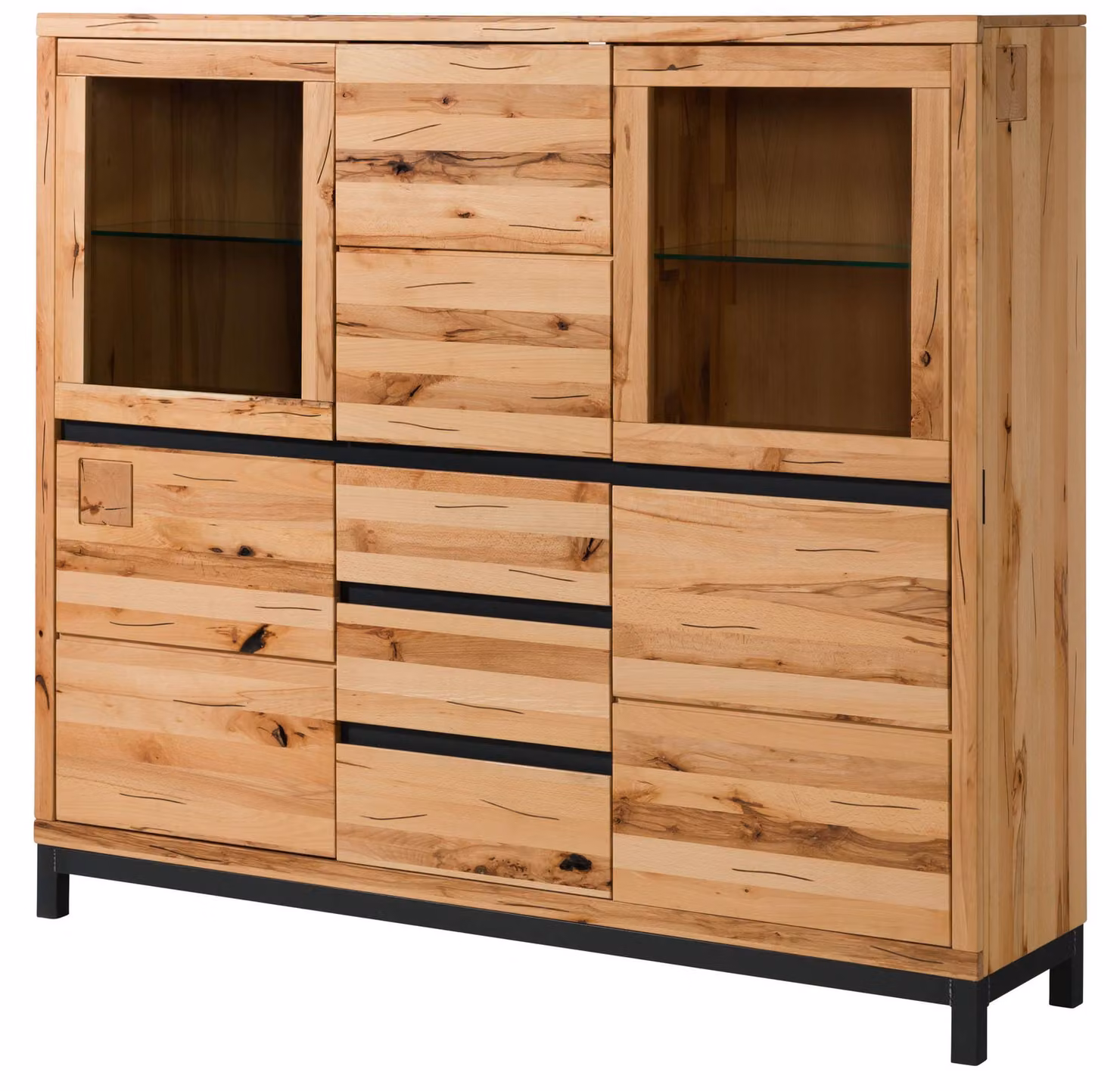 MASSIVMOEBEL24 | Credenza in legno di faggio 166x40x148 oliato naturale VILLANDERS #107