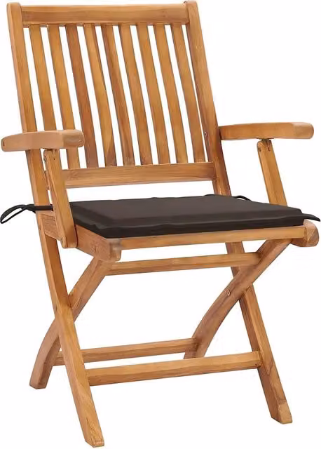 Sedie Pieghevoli con Cuscini 4 pz Massello di Teak 3072731