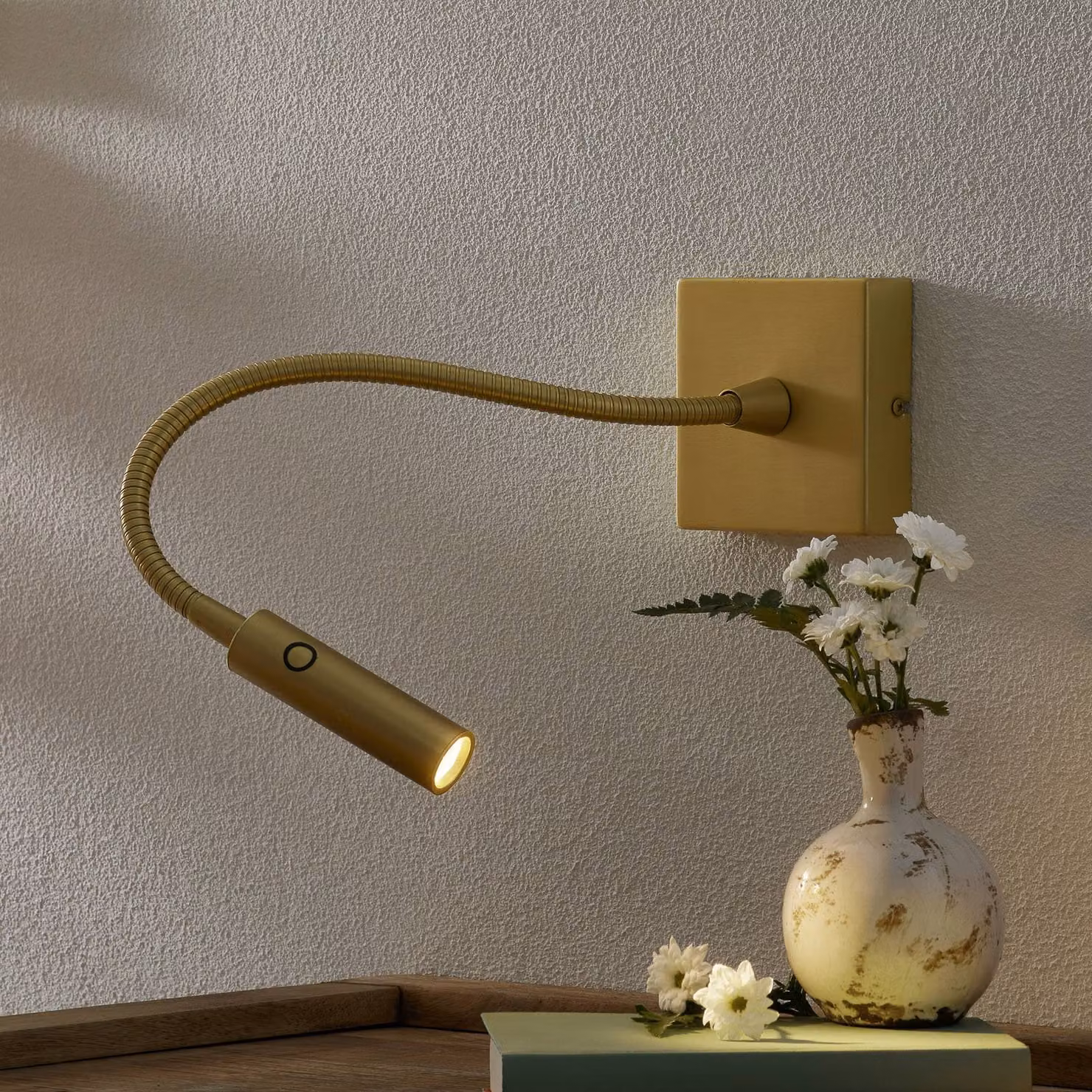 LEDS-C4 Applique da parete a LED Tip, Ottone / Oro, Camera da letto, Alluminio, Moderno, Applique a LED