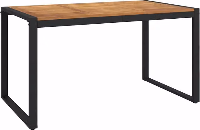 Tavolo Giardino | Tavolino da esterno con Gambe a U 140x80x75cm Legno Massello Acacia