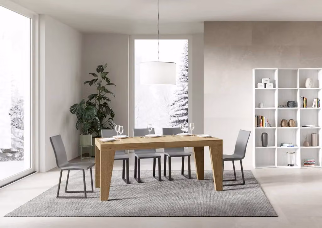 Tavolo Allungabile Moderno GIORDANOSHOP Naxy Premium in Rovere Naturale L/P/H: 200/460 x 90 x 77 cm – 2