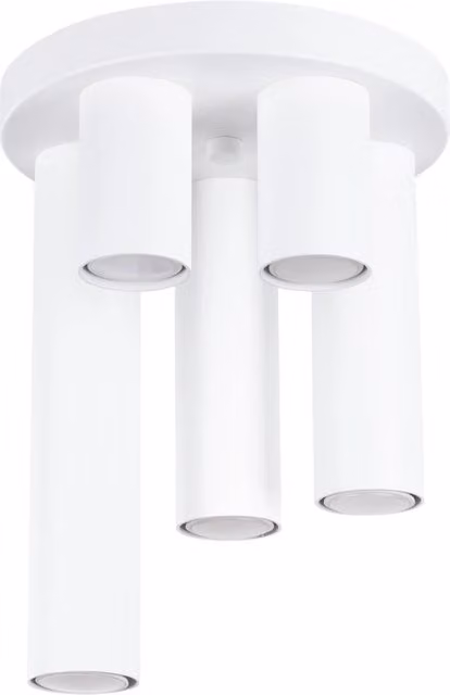 Plafoniera moderna MODENO Pure Lume bianca tonda in metallo con 5xGU10, Diametro: 25 cm